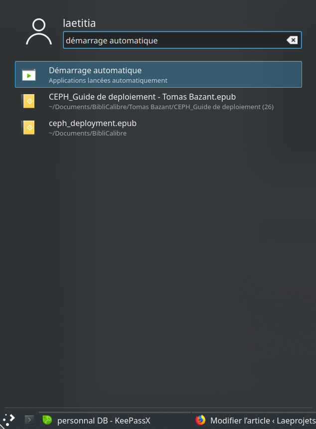 recherche de KDE Neon